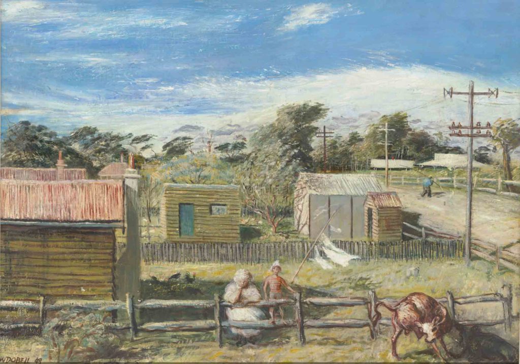 William DOBELL Born: Newcastle, New South Wales, Australia 1899; Died: 1970 Wangi scene 1949 oil on canvas laid down on board, 41.2. x 55.9 cm Benalla Art Gallery Collection Gift of the family of Betty Olive Davies 1979 1979.02 © Estate of William Dobell/ Copyright Agency 2019